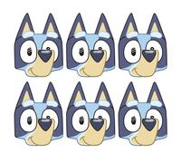 Bluey Heeler 2D Card Maschere Viso Festa Confezione Di 6 - Ottimo per Bambini