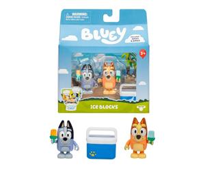 Bluey Let's Play Chef 2-Pack Toy Figure Playset, Ice Blocks Bingo and Socks Todd