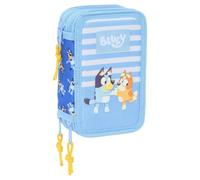 Plumier Triplo Bluey Let's play Azzurro 12,5 x 19,5 x 5,5 cm 37 Pezzi