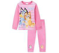 BlueY Lungo Pigiama Bambina, Comodo e Traspirante Abbigliamento da Casa Set (Rosa/Bianco, 4-5 Anni)