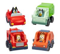 Bluey Mini Racers, 4 dei Veicoli Più Popolari in Mini Form. Roll and Race Con Garbage Truck, Fire Truck Bingo, Convertible Bandit e Heeler 4WD Chilli, Collezionali Tutti!