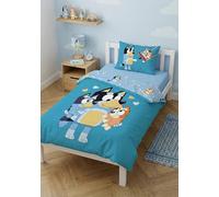 Bluey - Parure da letto per bambini, 100% cotone, copripiumino 100 x 135 cm e federa 40 x 60 cm, set da letto reversibile per bambini, motivo famiglia Heeler, certificato Oeko-Tex
