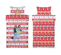Bluey Parure Lenzuolo Piumone Neve Junior Rosso Bambino Cotone