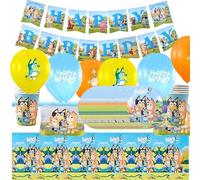 Bluey - Piatti di Carta per Festa di Compleanno, Decorazione a Tema per Bambini, 10 Ospiti (Blu)