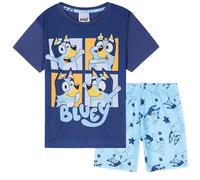 BlueY Pigiama Bambina Corto, 2 Piece Morbido e Traspirante Pigiami Bambini Set (Blu/Navy, 3/4 Anni)