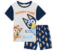 BlueY Pigiama Bambina Corto, 2 Piece Morbido e Traspirante Pigiami Bambini Set (Grigio Blu, 5/6 Anni)