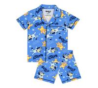 BlueY Pigiama Bambino | Pigiama Corto Ragazzo con Bottoni Bingo | Set Pigiami Ragazzo | Blu | 5-6 Anni