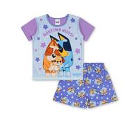Bluey Pigiama da bambina e bingo, con abbracci, prodotto ufficiale, Lilla, 6-7 Years