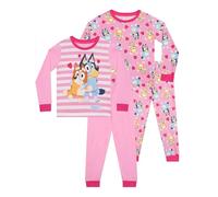 BlueY Pigiama Set di 2 Pigiama Ragazza | Pigiamone Bambina | Pigiami Invernale Ragazza | Rosa 7-8 Anni