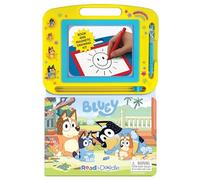 Bluey Read & Doodle - Learning resources for kids, a magnetic drawing pad, an easy-to-use pen, 22-page board book for reading and drawing