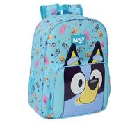 BLUEY Zaino Scuola Animato, Zaino per Bambini, Zaino per Bambini, Adattabile per Auto, Ideale per Scolari, Comodo e Versatile, Qualità e Resistenza, 26 x 11 x 34 cm, Azzurro, Cielo, Estánds, Casual,