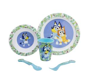 Bluey Reusable Microwavable Children's Tableware Set with Cup, Plate, Bowl and C