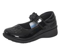 Bluey Scarpe da scuola per ragazze per bambini Bingo nero vernice scarpe da festa suola resistente cinturino facile da fissare, Nero , 27 EU