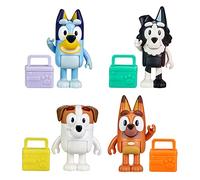 Bluey School Mates - Confezione da 4 personaggi ufficiali da collezione, 6,3-7,6 cm, inclusi Jack, Pretzel e Mackenzie con i propri accessori per il pranzo