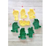 Bluey set 7 pezzi cookie cutter formine tagliabiscotti o PDZ 8CM