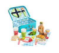Bluey Set di cestini da picnic - 30 pezzi in legno gioco di ruolo per bambini con custodia, posate e cibo finto, realizzato con materiali certificati FSC - Kit creativo e coinvolgente per bambini dai