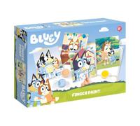 Bluey - Set di colori per bambini dai 2 anni in su, con 3 colori e 4 motivi | Set creativo Bluey con colori per le dita e modelli, ideale per bambini dai 2 anni in su