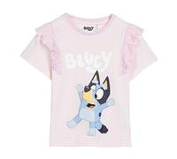 Bluey T-Shirt Bimba Bambina 100% Cotone Rosa Ufficiale 2 - 6 anni