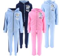 BlueY - Tuta Sportiva Felpata Jogging Ginnastica Cordinata Felpa Full Print e Pantalone - Bambina Bambino [1414 Blu - 3 anni]