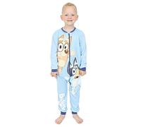 Bluey, tutina in pile per bambini e ragazze, tuta da notte all-in-one, Blu, 5-6 Years