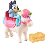 Bluey Unipony Ride Play Set: Bluey Articulated 2.5 Inch Action Figure with Unipony figure, Saddle and Hay Bale Official Collectable Toy