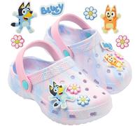 Bluey Zoccoli Bambino e Piccoli Sabot Bambina con Ciondoli Scivolare Bingo Ciabatte Gomma con Cinturino Regalo Bambina (24 EU, Bluey Tie Dye)