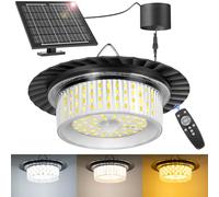 BlueYu Lampade solari da esterno, lampada a sospensione solare per interni ed esterni, con telecomando, batteria da 5000 mAh, 3 modalità, temporizzatore, impermeabile, con sensore di movimento, per