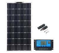 BLUEZY Kit Sistema Pannelli Solari Flessibili 100W 200W 300W 400W Modulo Fotovoltaico con Regolatore Carica 40A, Pannello Solare Monocristallino per Marino,Camper, Campeggio, Barca, Auto 1Pcs
