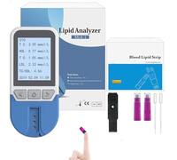 BLUEZY Tester del Colesterolo 4 in 1, Misuratore Colesterolo con 25 Strisce, Test Lipidico del Sangue Completamente Automatico per L'analisi di Colesterolo Totale, Trigliceridi, LDL, HDL A
