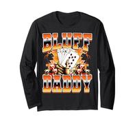 Bluff Daddy Giocatore di Poker Casino Gioco D'Azzardo 90s Bootleg Style Maglia a Manica