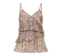 Blugirl - Top con Volant e Stampa Animalier - - Tops - Donna - Marrone - M