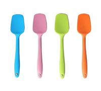BLUGUL 4 Pezzi Cucchiaio Silicone, Resistente al Calore Spatola per Cucinare e Cuocere, A Forma di Pala, Grande