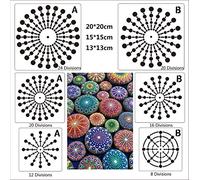 BLUGUL Mandala Stencil, Mandala Punteggia Stencil Modello, Stencil di Pittura, per DIY Decorazione, Pittura su Legno, Aerografo, Rocce e Pareti Art, Ragnatela Serie B 6 Pezzi