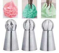 BLUGUL Palla Beccucci Russi per Torte, 3 Pezzi Fiore Punte, per Decorazione Torte Fai da Te, Palla