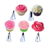 BLUGUL Rosa Beccucci, 10 Pezzi Ugelli, per Decorazione Pasticceria, Pasticceria Kit Torte, Dolci Cupcake, Rosa