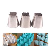 BLUGUL Set di 3 Quadrato Beccucci per Biscotti Cookies Pasticceria, Ugello in Acciaio Inossidabile, Decorazione Torte Set, Quadrato