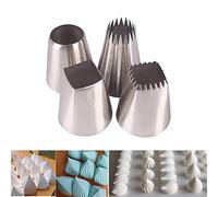 BLUGUL Set di 4 Extra Grande Pasticceria Ugelli, Tondo e Quadrato