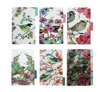 BLUGUL Trasparente A5 Divisori, 6 Fori, A5 Dividers, Flower and Bird 10pcs
