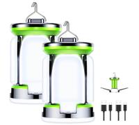 Blukar Lampada da Campeggio Ricaricabile, 60 LEDS Super Luminoso Lanterna da Campeggio Portatile - 7 Modalità Lampada per Tende per All'aperto/Escursionismo/Emergenza/Interruzione di Corrente-2 Pezzi