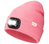 Blukar LED Cappello Illuminato con Luce, 2 in 1 Super Luminoso Cappello Berretto da Corsa, 5 Modalità,Ricaricabile, Caldo Invernale Torcia Lampada Luce Frontale Regalo per Uomo e Donna,Fascia Inclusa