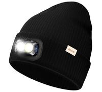 Blukar LED Cappello Illuminato con Luce, 2 in 1 Super Luminoso Cappello Berretto da Corsa, 5 Modalità,Ricaricabile, Caldo Invernale Torcia Lampada Luce Frontale Regalo per Uomo e Donna,Fascia Inclusa