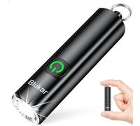Blukar Mini Tascabile Torcia LED Ricaricabile, Super Luminoso Torcia EDC Potente con Portachiavi, 3 Modalità, Funzione di Memoria, Impermeabile Portatile Flashlight per Campeggio/Emergenza