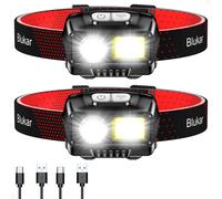 Blukar Torcia Frontale LED 2 Pezzi Super Luminosa 2000 Lumen Lampada Frontale
