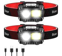 Blukar Torcia Frontale LED 2 Pezzi Super Luminosa 2000 Lumen Lampada Frontale