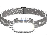 Blukar Torcia Frontale LED Ricaricabile, Super Luminosa Lampada Frontale - 2 Temperatura Colore(Calda/Bianca) 12 Modalità & Dimmerabile in Continuo per Campeggio/Trekking/Interruzione di Corrente