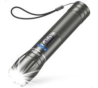 Blukar Torcia LED Ricaricabile, Super Luminoso Torcia Potente - 2 Temperatura Colore & 10 Modalità, Zoomabile, Impermeabile Flashlight per Campeggio/Escursionismo/Emergenza/Interruzione di Corrente