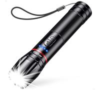 Blukar Torcia LED Ricaricabile, Super Luminoso Torcia Potente - 2 Temperatura Colore & 10 Modalità, Zoomabile, Impermeabile Flashlight per Campeggio/Escursionismo/Emergenza/Interruzione di Corrente