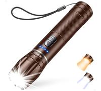 Blukar Torcia LED Ricaricabile, Torcia Potente con 2 Temperature di Colore