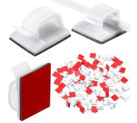 Blulu 100 Clip per Fermacavi Autoadesivo Clip per Luci Esterne Organizer per Filo Mini Ganci per Gestione dei Cavi per Casa Auto Ufficio Decorazione Fascette di Cavi per Casa Ufficio(Bianco, L)
