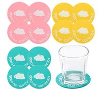 Blulu 12 Pezzi Sottobicchieri in Feltro Rotondi di Pasqua 10 cm Sottobicchieri per Bevande con Motivo Coniglio Regali del Coniglietto di Pasqua Decorazioni Pasquali per Tazze Tè, Rosa Verde Giallo